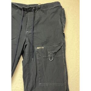 Unionbay Cargo Pants Mens Small Black Vintage Y2K Utility Cotton Drawstring 3730